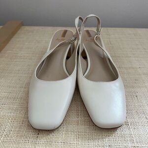 Elegant Cream Slingback Women's Shoes